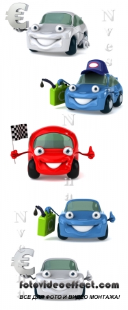 3D     / 3D Color cars - Stock photo