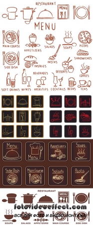 Stock: Restaurant menu silhouettes