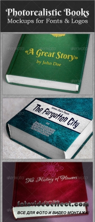 Photorealistic Books Mockups for Fonts & Logos