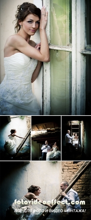 Stock Photo: Bride and groom