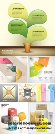 Stock: Vector abstract 3d paper infographics