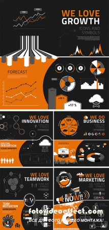 Stock: Business growth infographic elements