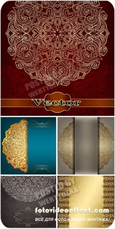       / Luxury vector background with golden ornaments