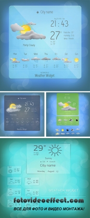 Stock: Weather widget template. Vector