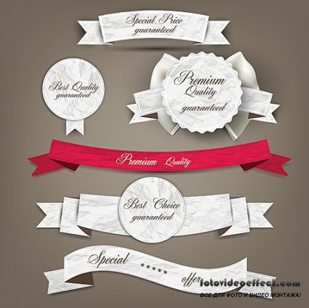 [Stock Vector] Quality Badges and Ribbons /    