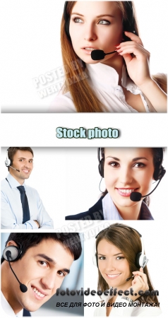   ,  / Men and women, operators - Raster clipart