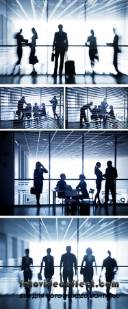 Stock Photo: Silhouettes of business people 