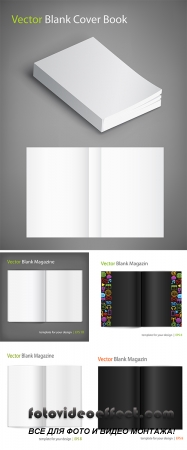 Stock: Vector white blank magazine spread