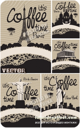     / Coffee and world-class attractions - vector