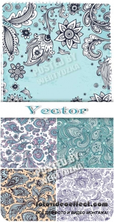     ,    / Vector background with floral patterns