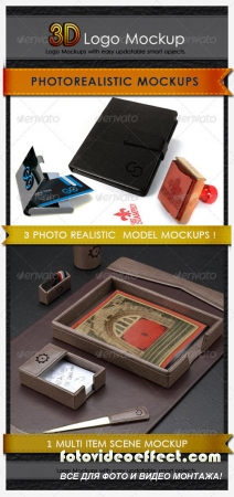 3D Photo Logo Mock Up Pack