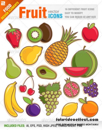 16 Fruit icons