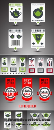 Stock: Set of  labels. Vector
