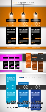 Stock: Infographic design template with paper