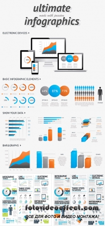 Stock: Big set of infographic elements vector