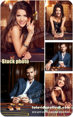 ,   ,   / Casino, a man and a woman, gambling - stock photos