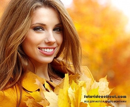 STOCK IMAGES -      / Beautiful girl in autumn park