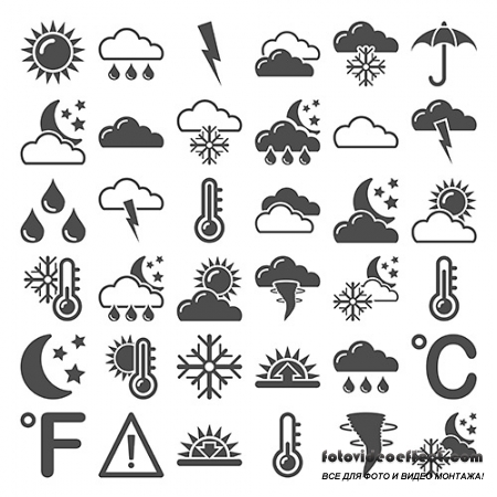 VECTOR CLIPART -   / Weather Forecast - Icons set 2