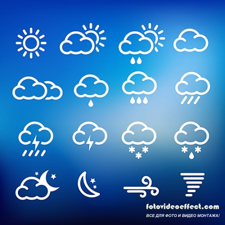 VECTOR CLIPART -   / Weather Forecast - Icons set 2