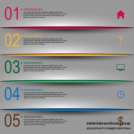 VECTOR CLIPART -   / Abstract paper infographic Set 1