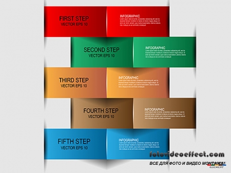 VECTOR CLIPART -   / Abstract paper infographic Set 1