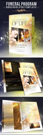 Celebration of life  Funeral Program Brochure Template