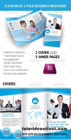 Clean Blue 3-fold Business Brochure