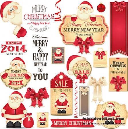     | New Year and Christmas stickers, 