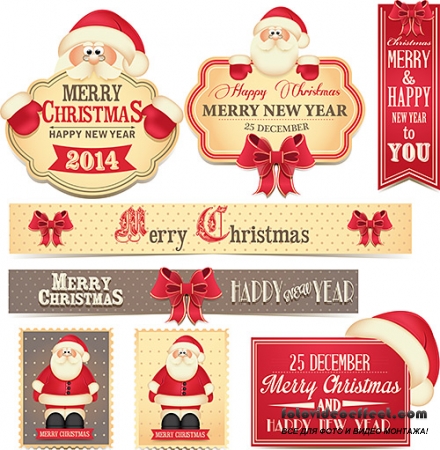     | New Year and Christmas stickers, 