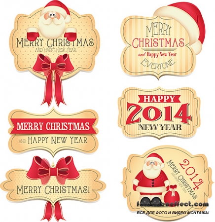     | New Year and Christmas stickers, 