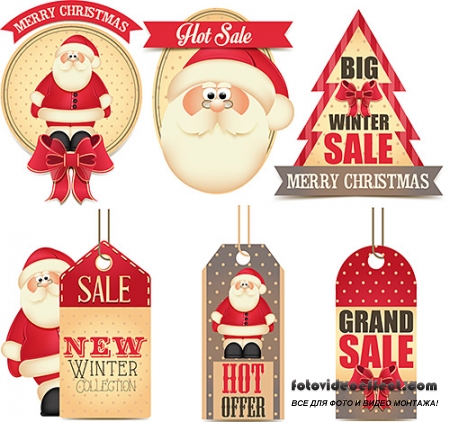     | New Year and Christmas stickers, 