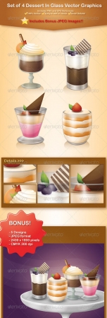 Dessert In Glass Vector Graphics