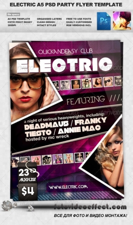 Electric Night Club Dance A5 Flyer