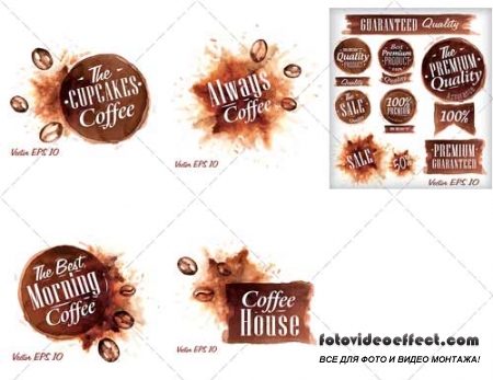 ,    | Creative, abstract coffee stains, 