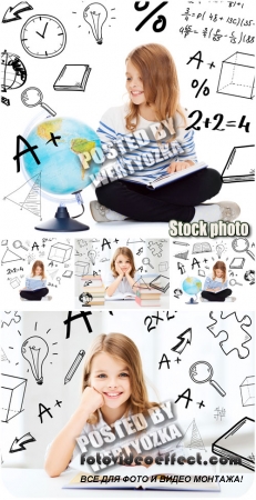     / Girl schoolgirl  - stock photos