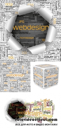 Stock: Hole, web design, background torn open, TagCloud