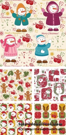 Stock: Colorful Christmas pattern seamless