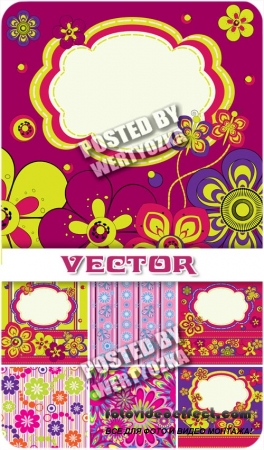        / Backgrounds with colorful designs - stock vector