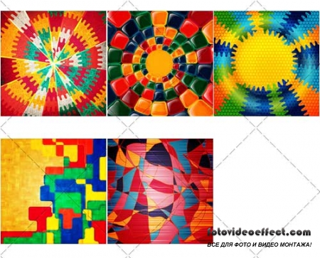      | Colored in abstract style backgrounds, 