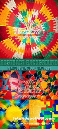      | Colored in abstract style backgrounds, 