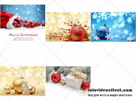    ,   | New year and Christmas, greeting backgrounds -  