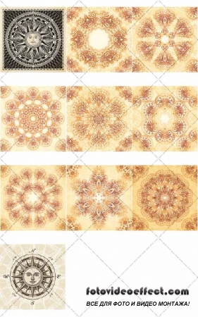  ,     | Decorative ornaments, backgrounds and textures sun, 