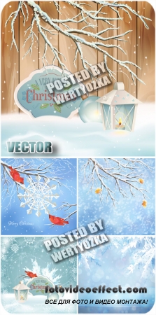 ,   / Christmas, winter landscapes - stock vector