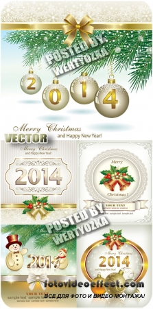  -      / Christmas golden background - vector stock