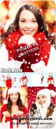    / Charming christmas girl - stock photos