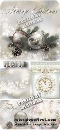   ,   / Silver new year, winter backgrounds - stock vector