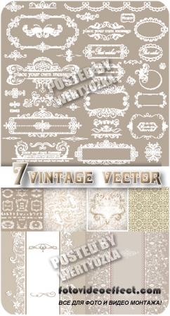 ,   / Vintage ornaments, floral backgrounds - stock vector