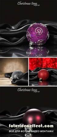 Stock Photo: Christmas decoration on cloth background