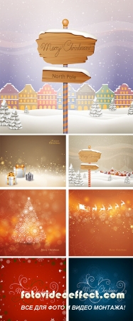 Stock: Vector Illustration of a Christmas Backgrounds
