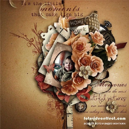 Цифровой скрап-набор - Wood and Roses
